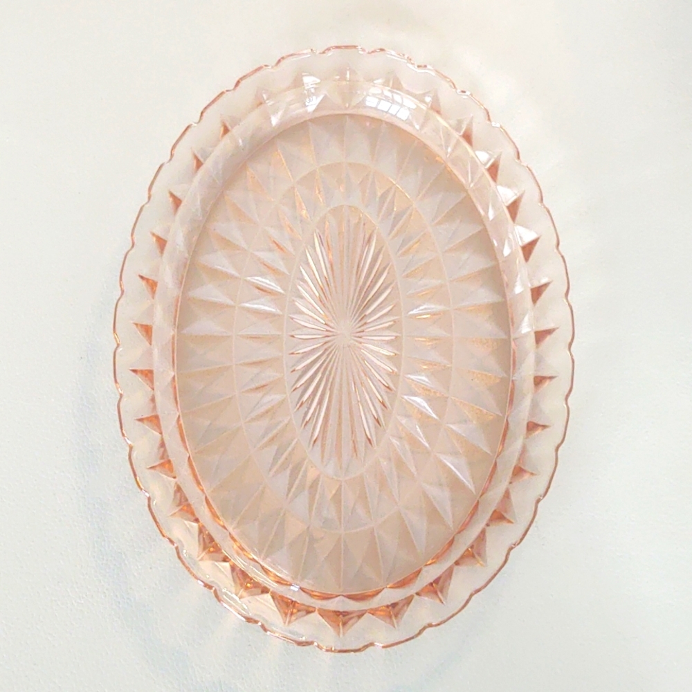 Jeannette Windsor Pink Depression Serving Platter